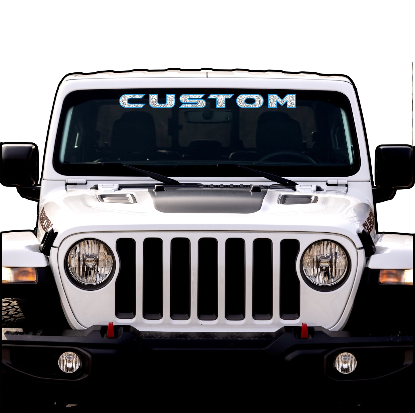 Topographical Windshield Lettering