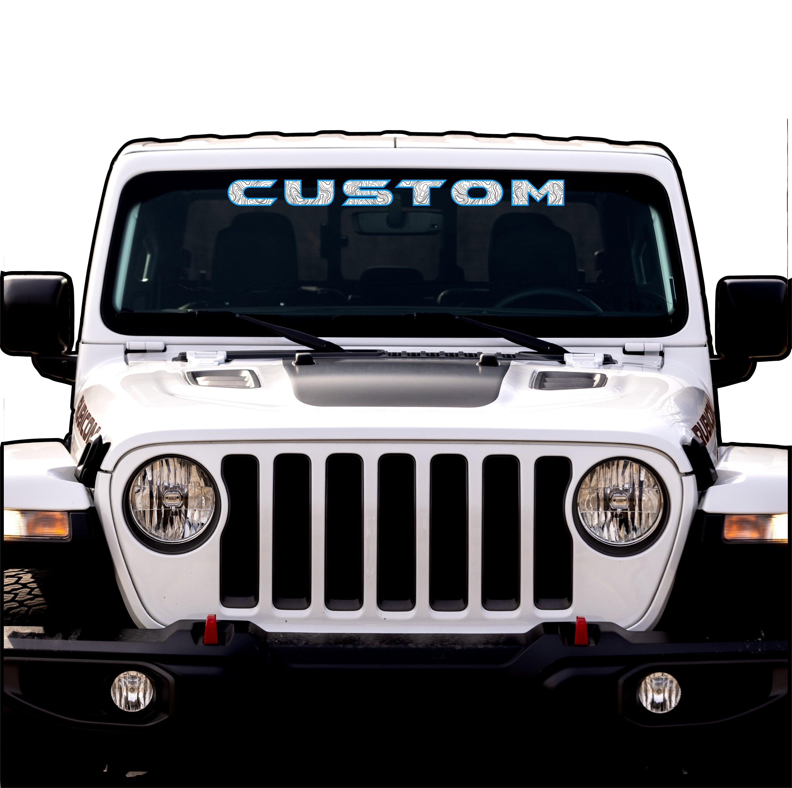 Topographical Windshield Lettering