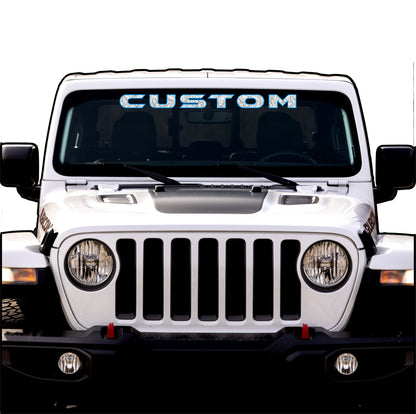 Topographical Windshield Lettering