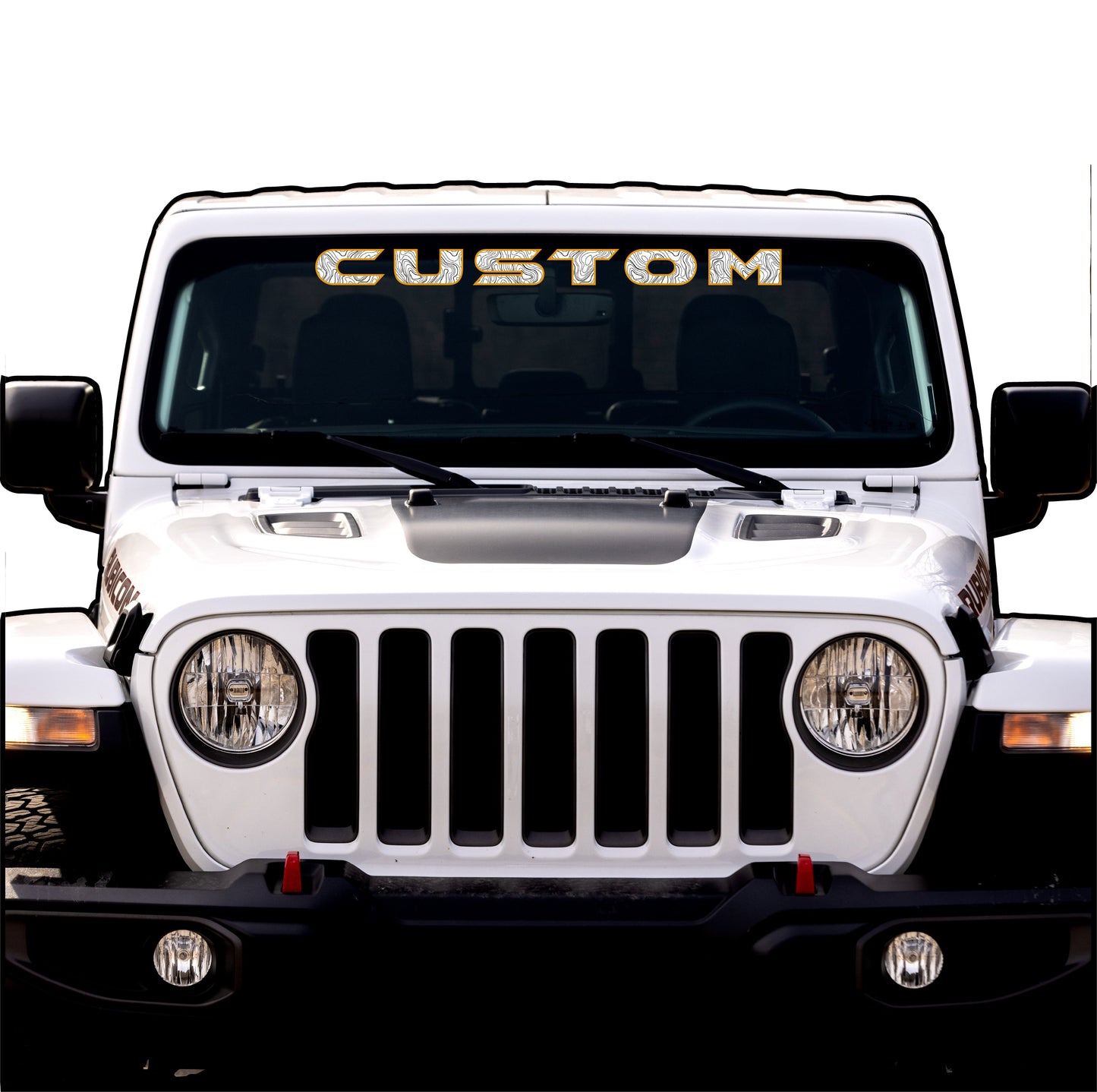 Topographical Windshield Lettering