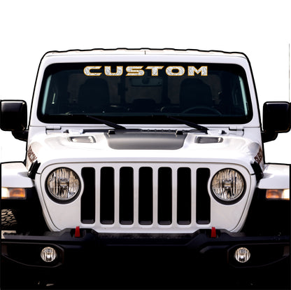 Topographical Windshield Lettering