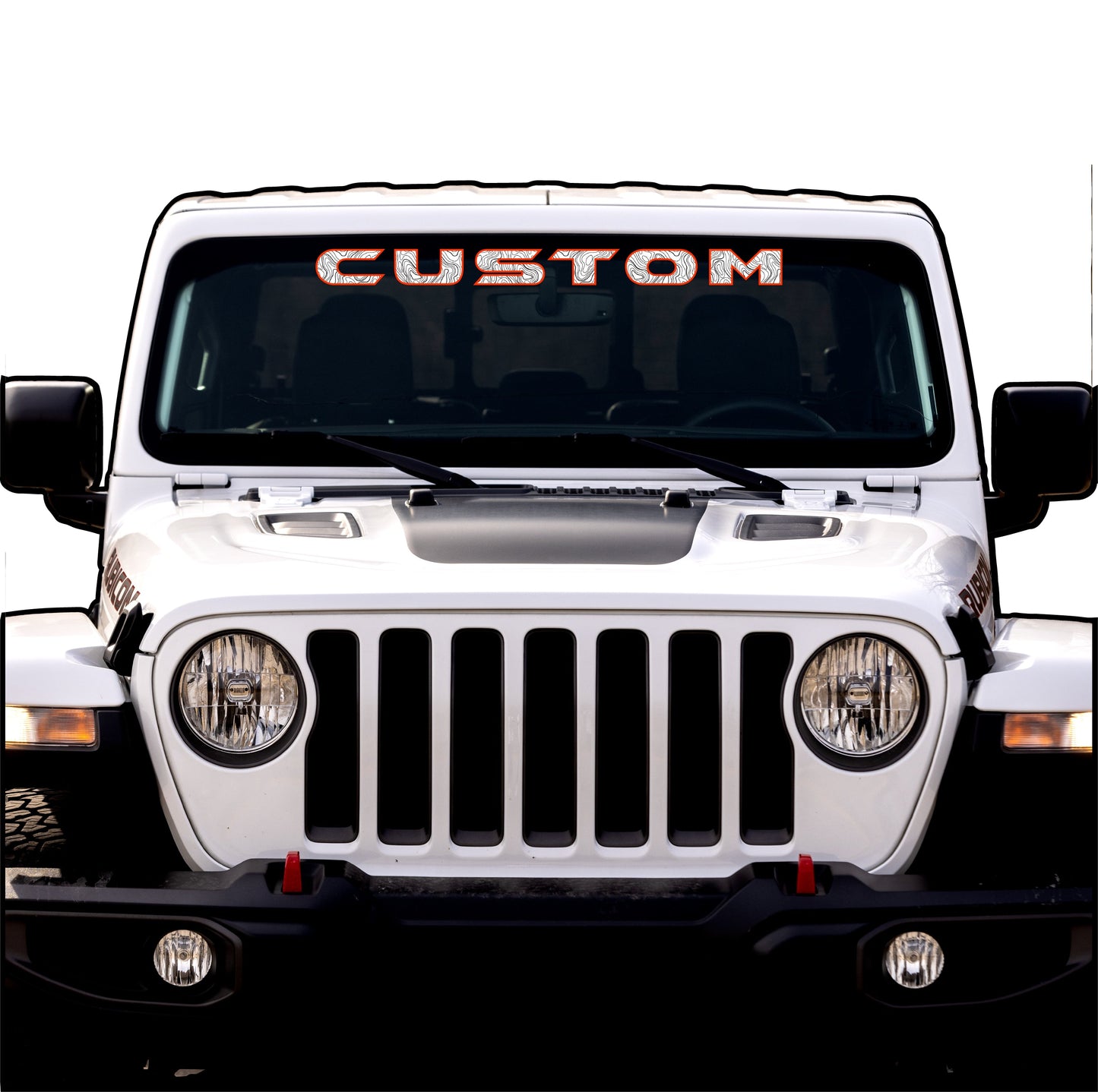 Topographical Windshield Lettering