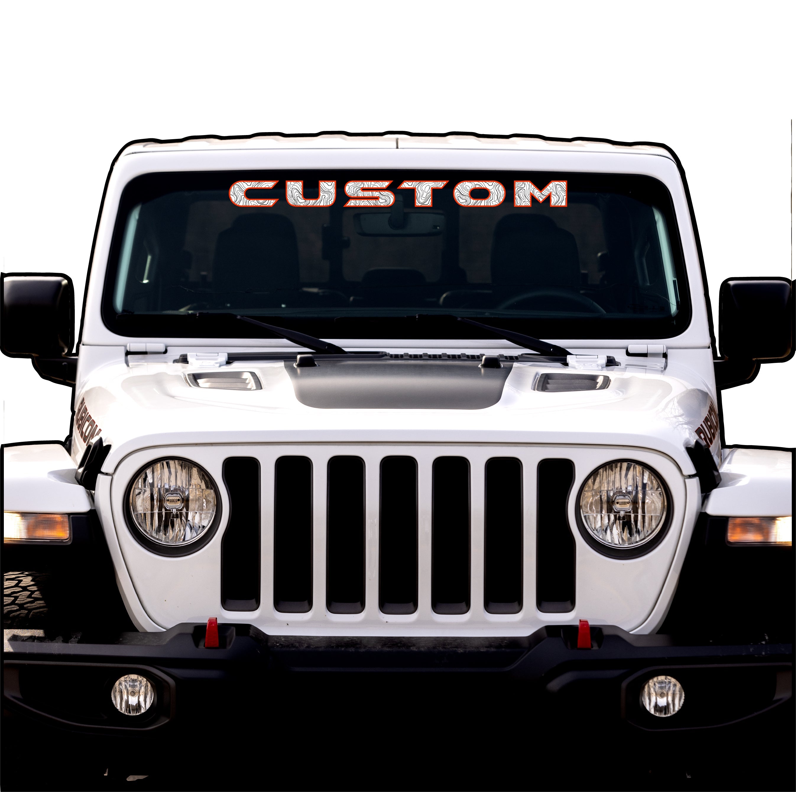 Topographical Windshield Lettering