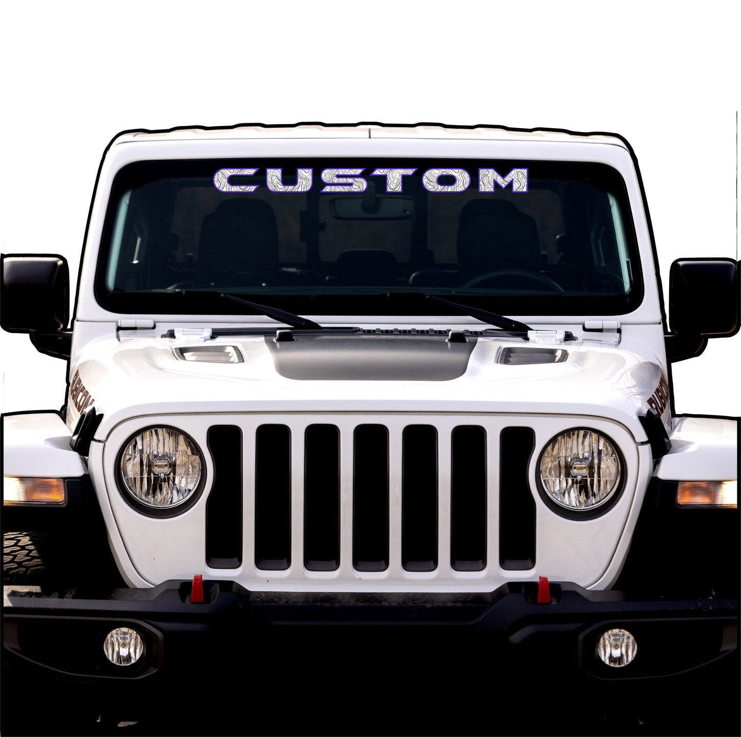 Topographical Windshield Lettering