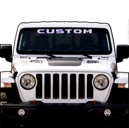 Topographical Windshield Lettering