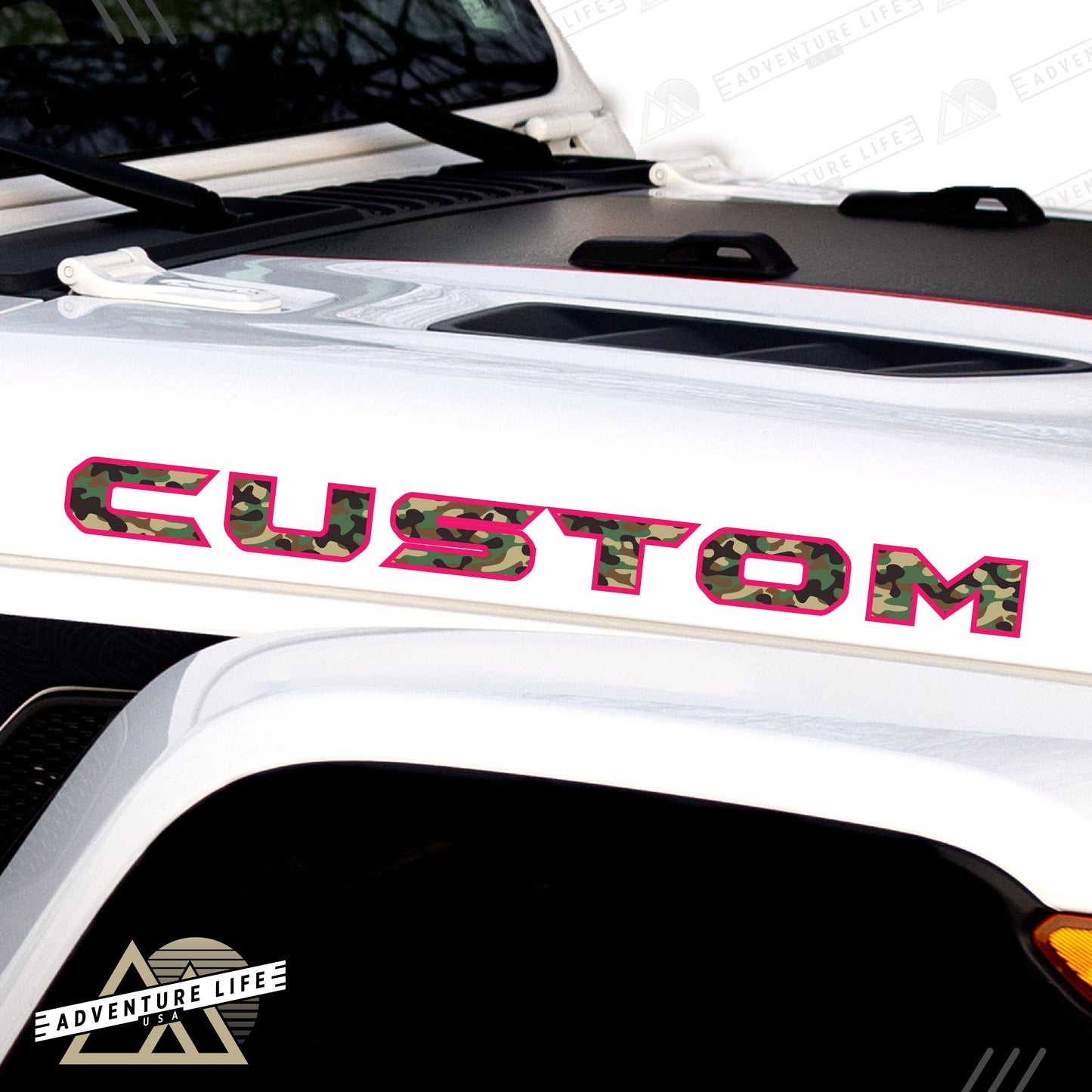 Camo Hood Lettering | Set of 2