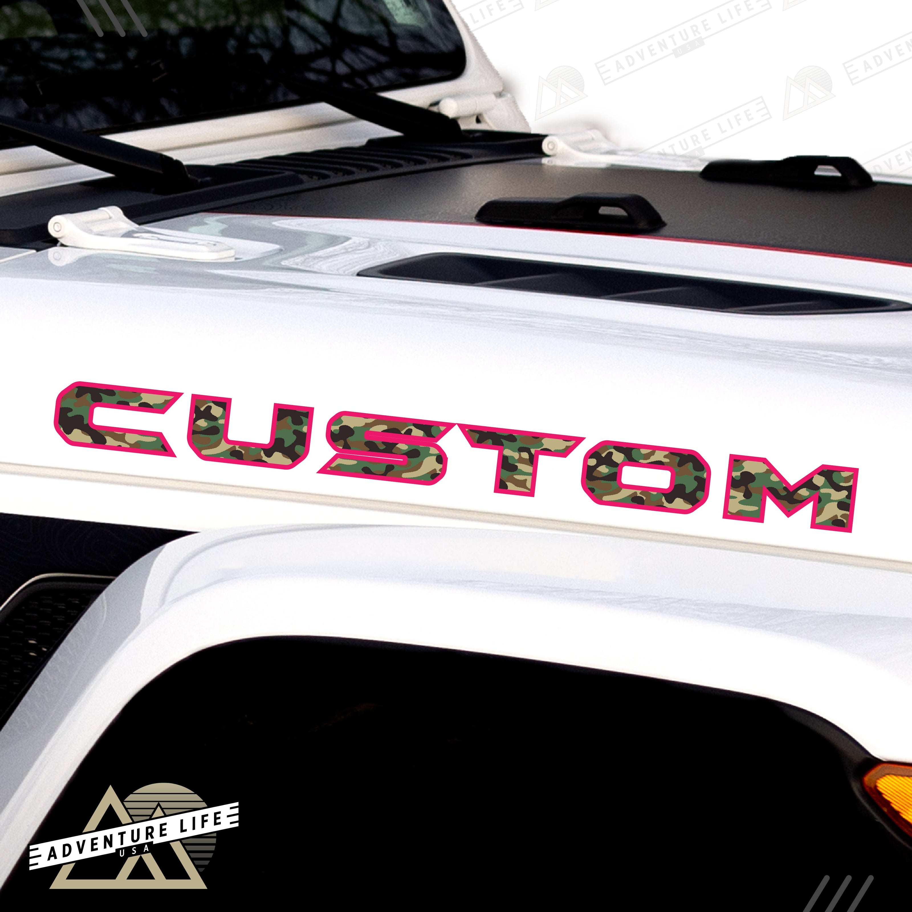 Camo Hood Lettering | Set of 2