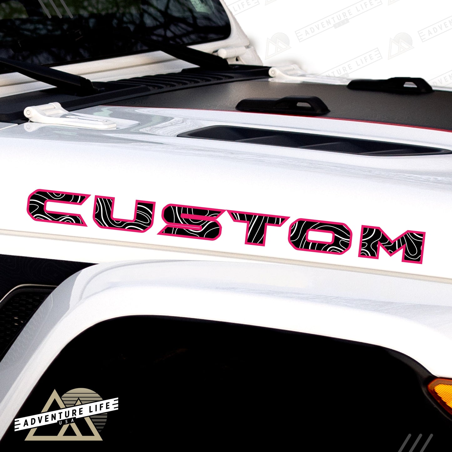 Topographical Hood Lettering | Set of 2