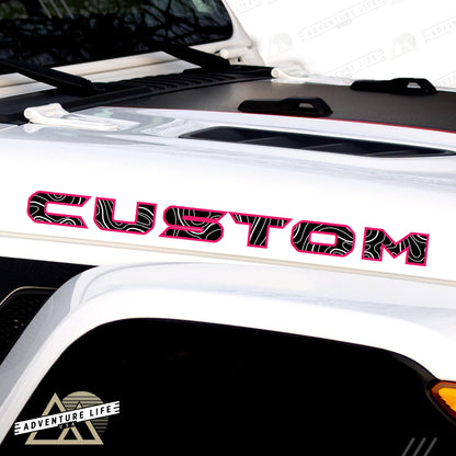 Topographical Hood Lettering | Set of 2