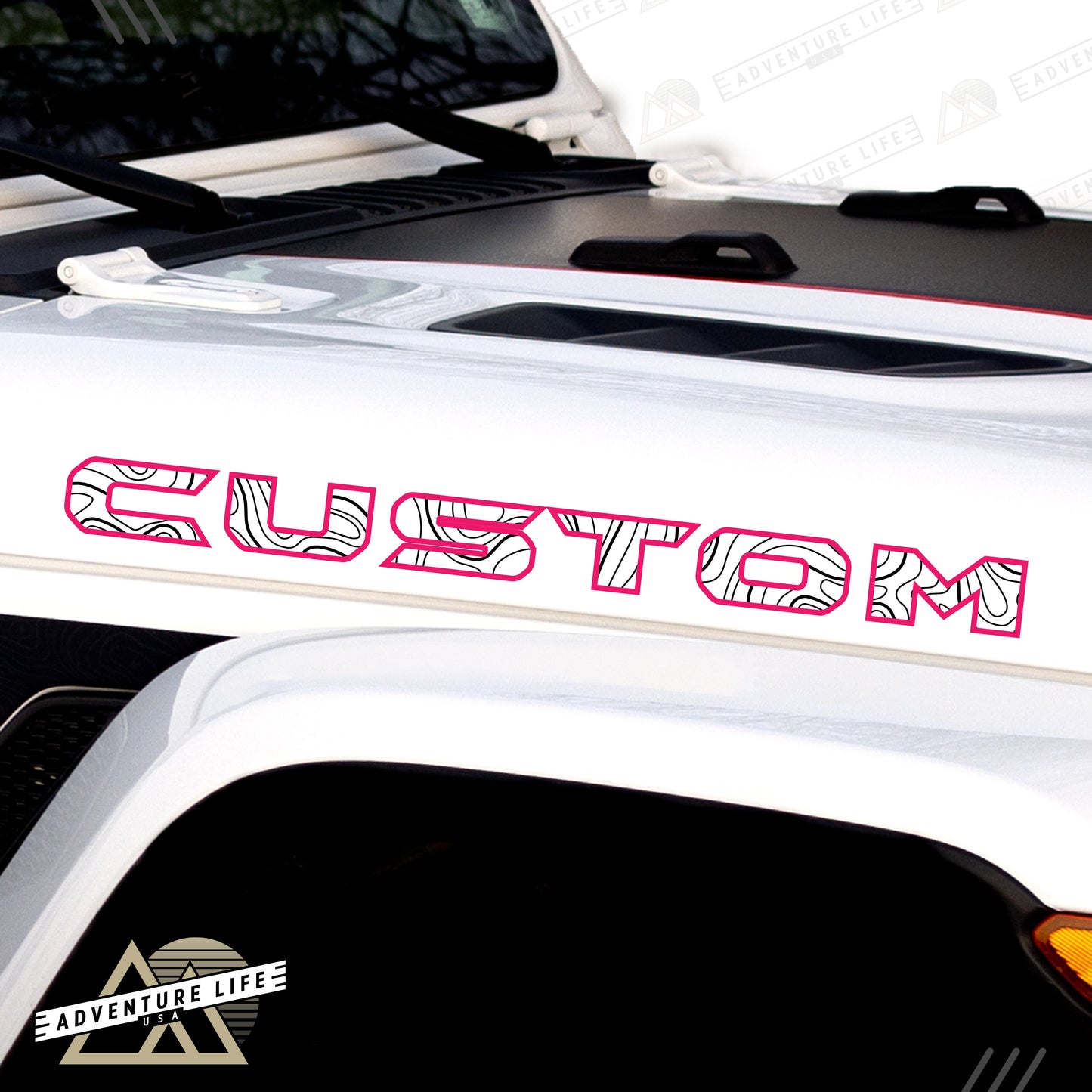 Topographical Hood Lettering | Set of 2