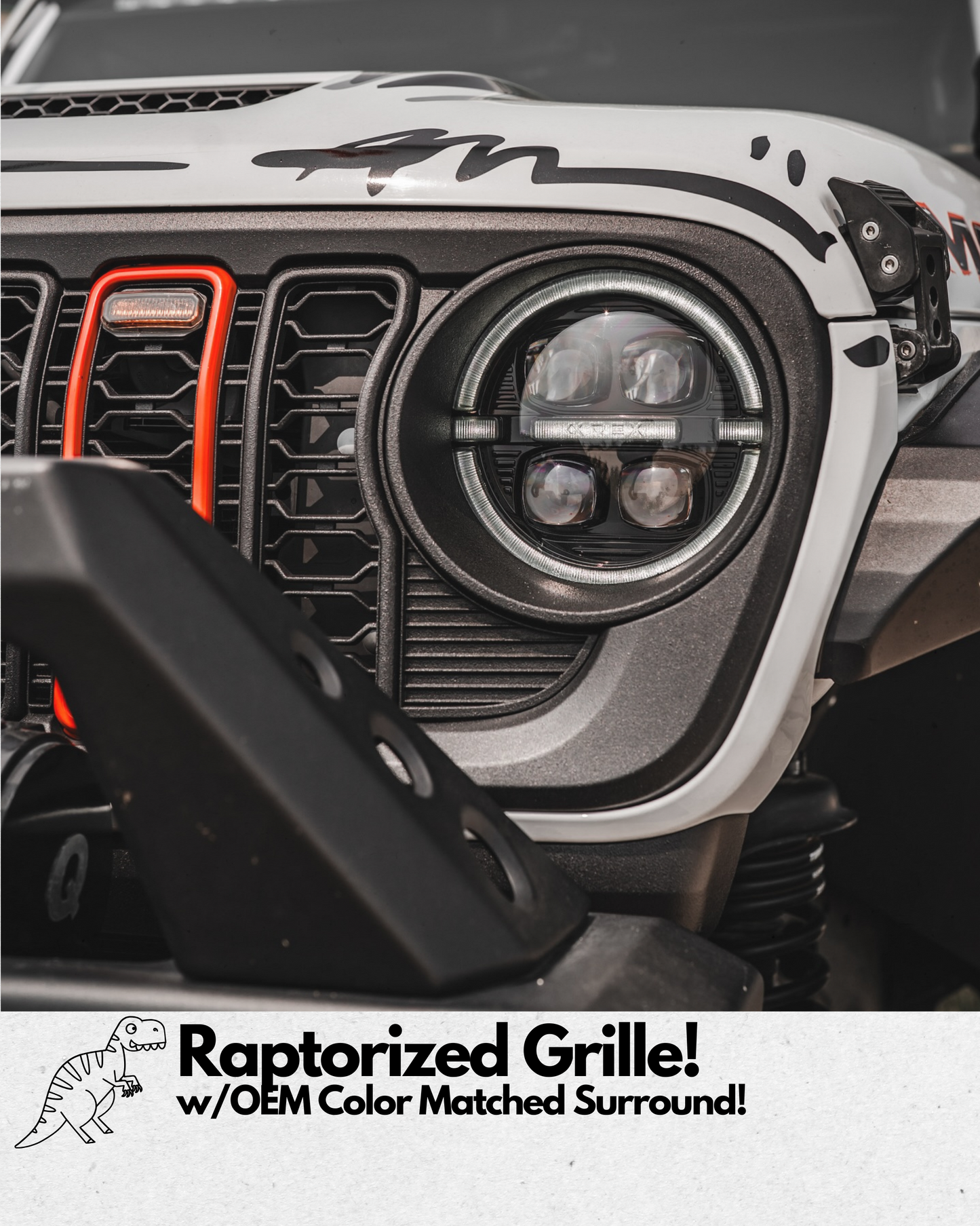 Two-Tone Raptorized + Color Matched Grille for Jeep Wrangler JL & Gladiator JT
