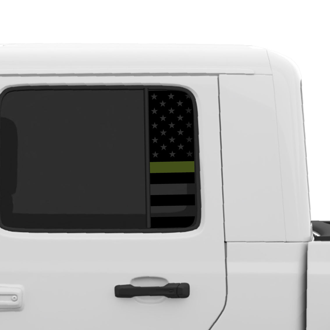 Thin Line Flag Window Graphic for Jeep Gladiator | Set of 2