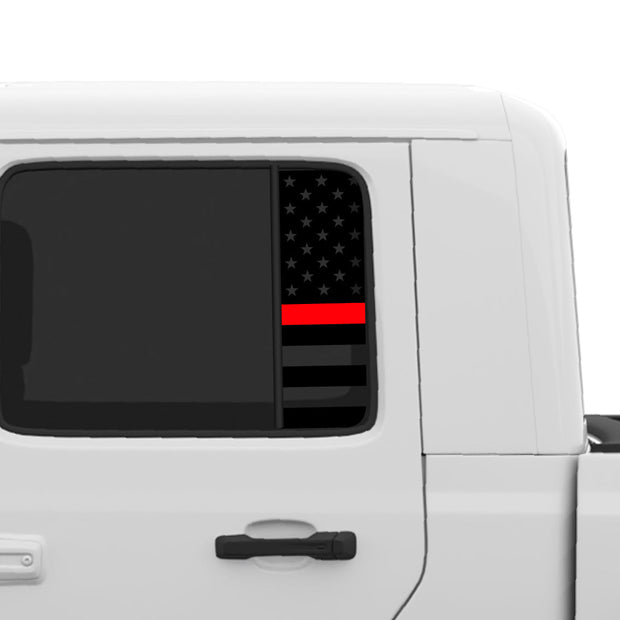 Thin Line Flag Window Graphic for Gladiator JT and Wrangler JLU | Set of 2