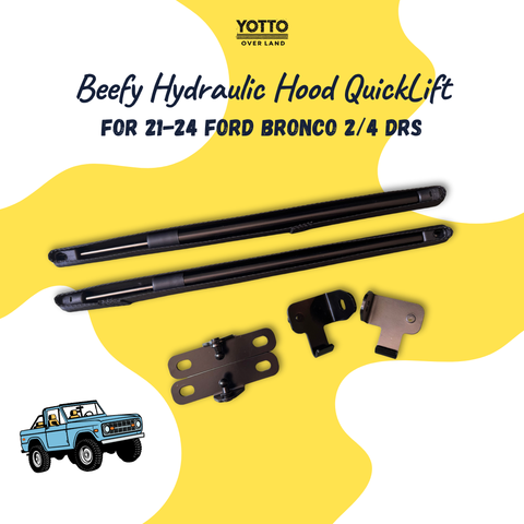 Beefy Hydraulic Hood QuickLift for 21-24 Ford Bronco 2/4 Doors