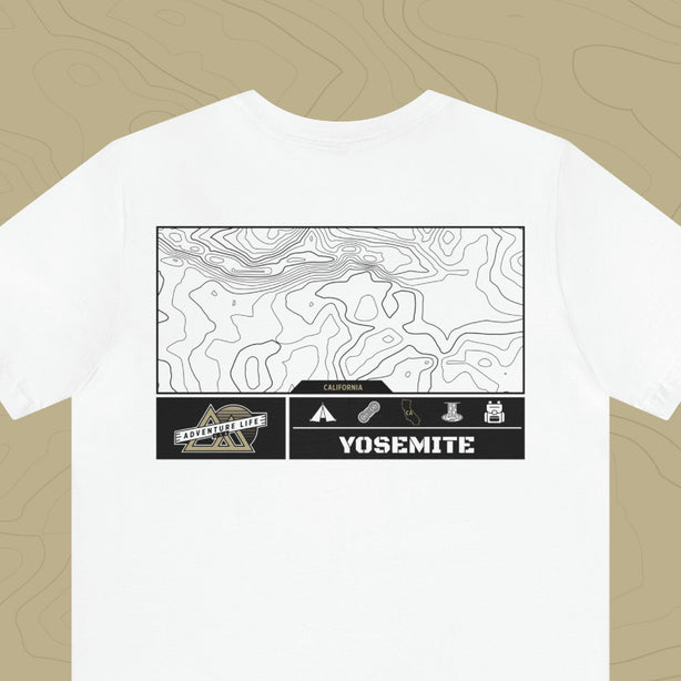 Yosemite National Park - Adventure Life Trail Topographic Garment Dyed Tee