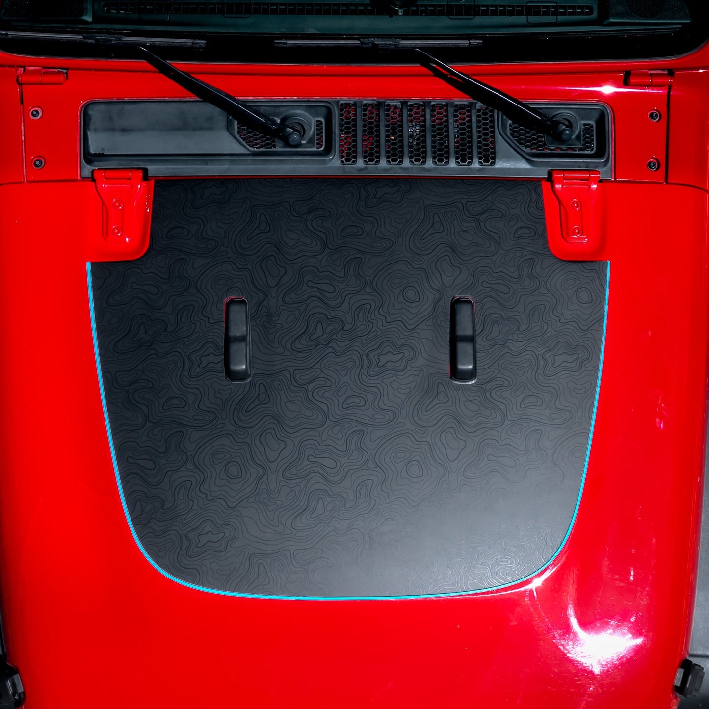 Black Topo Hood Graphic | fits Wrangler JL and Gladiator JT