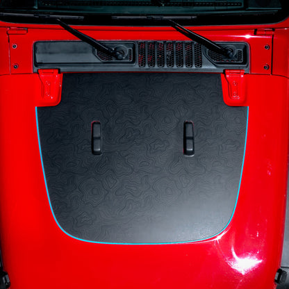 Black Topo Hood Graphic | fits Wrangler JL and Gladiator JT