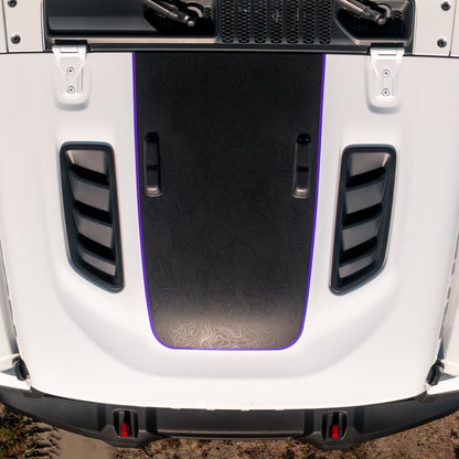 Hood Graphic for RUBICON | Black Topo - fits Wrangler JL & Gladiator JT