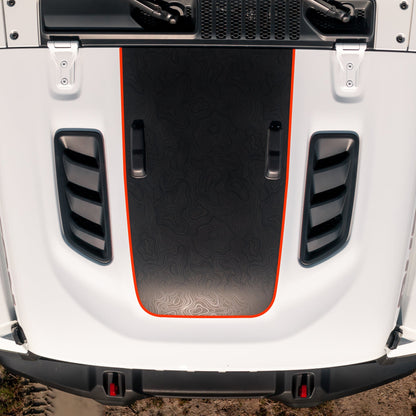 Hood Graphic for RUBICON | Black Topo - fits Wrangler JL & Gladiator JT