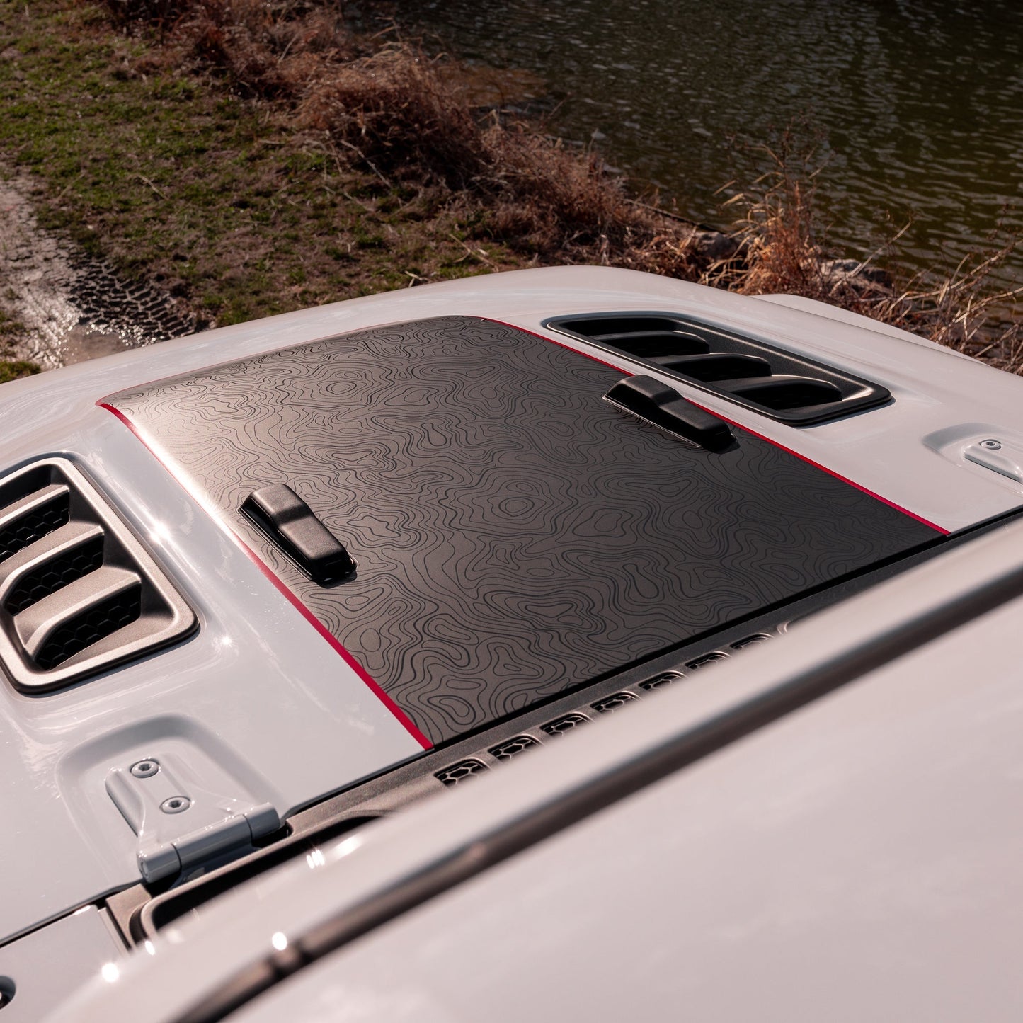 Hood Graphic for RUBICON | Black Topo - fits Wrangler JL & Gladiator JT