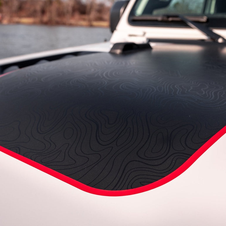 Hood Graphic for RUBICON | Black Topo - fits Wrangler JL & Gladiator JT