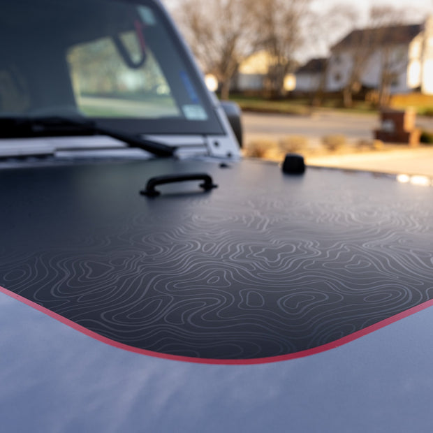 Hood Graphic for Wrangler JK | Black Topo