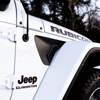 Premium Fender Vent Decal Set | Black Topo - fits Wrangler JL & Gladiator JT