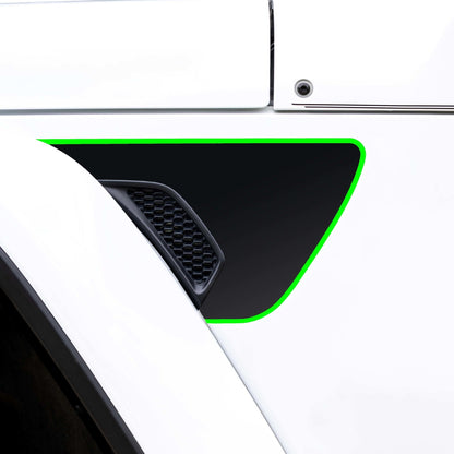 Premium Fender Vent Decal Set | Black Topo - fits Wrangler JL & Gladiator JT