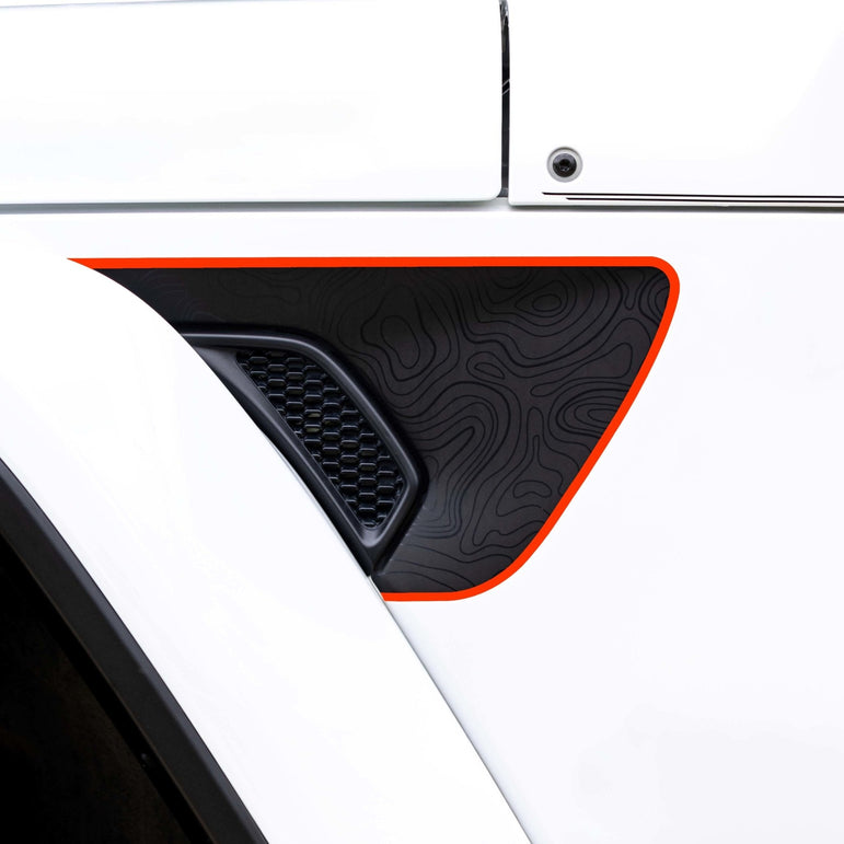 Premium Fender Vent Decal Set | Black Topo - fits Wrangler JL & Gladiator JT