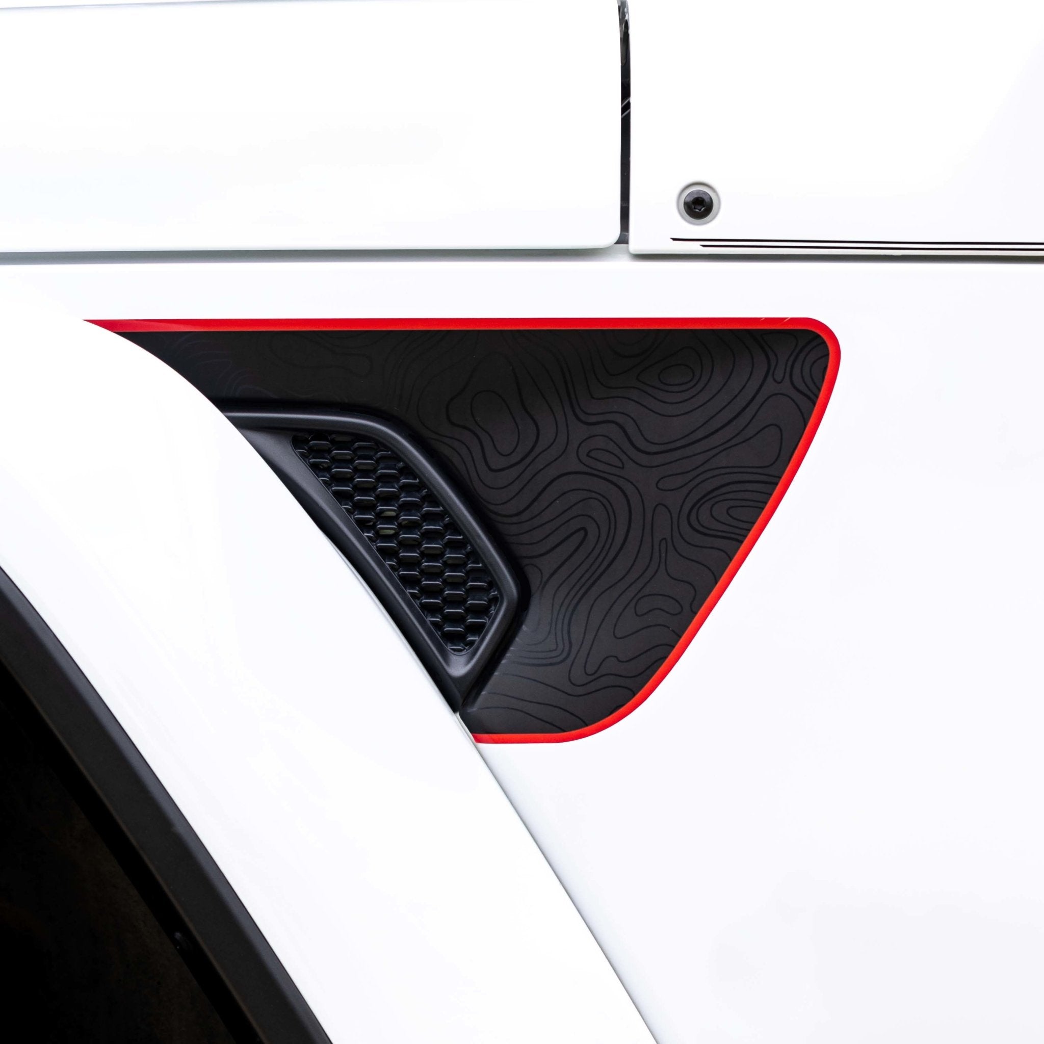 Premium Fender Vent Decal Set | Black Topo - fits Wrangler JL