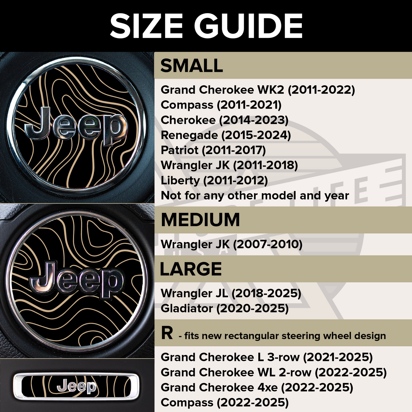 Steering Wheel Decals for Jeep | Concept-Inspired Interior Mods