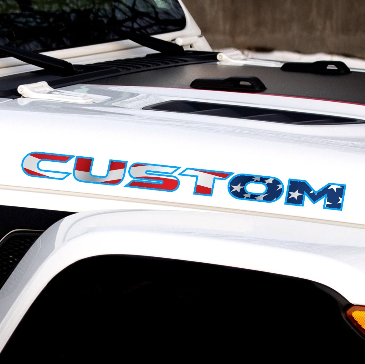 American Flag Hood Lettering | Set of 2