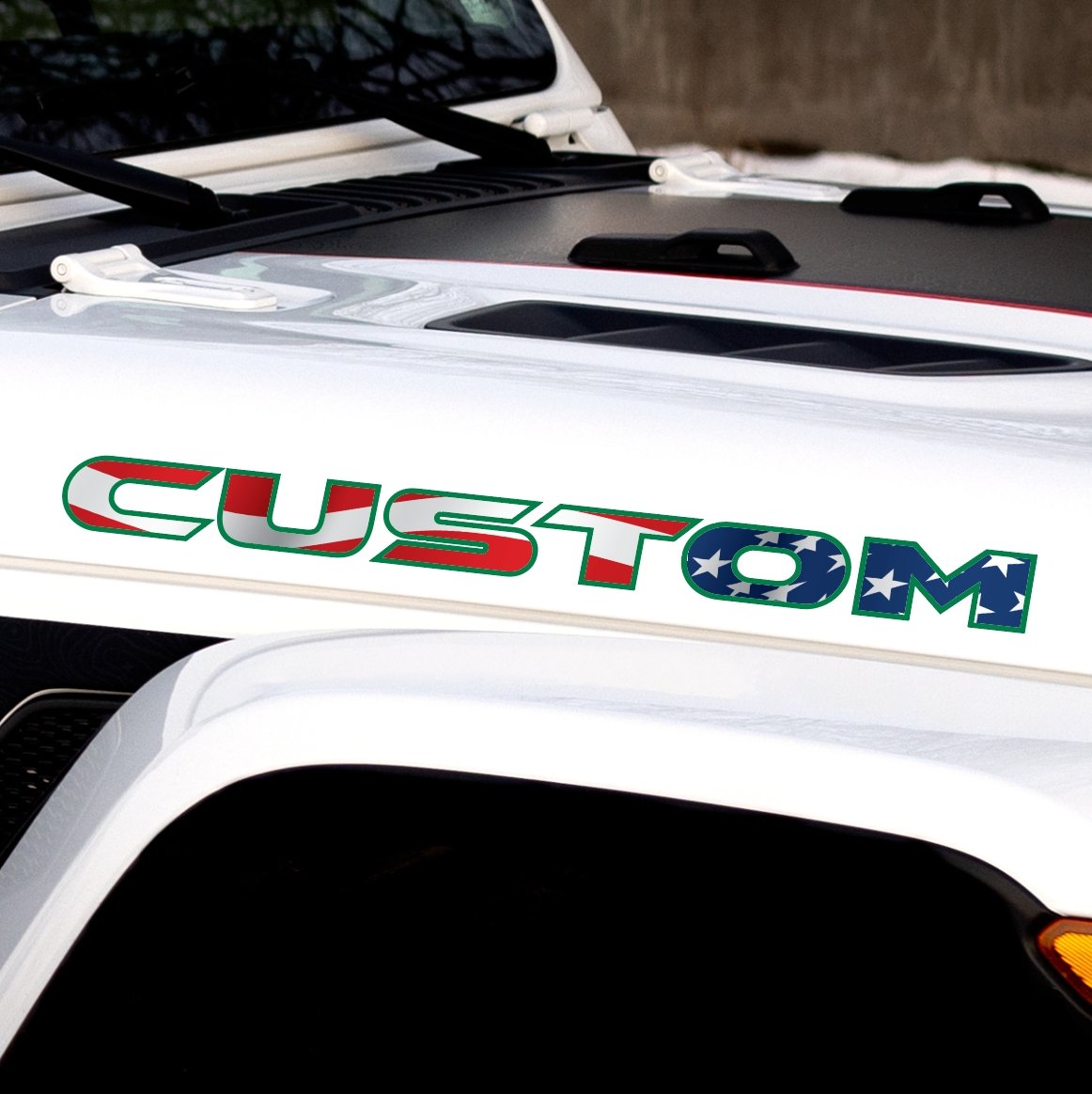 American Flag Hood Lettering | Set of 2