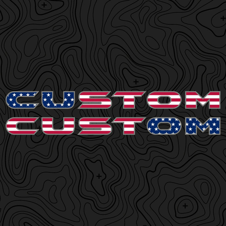 American Flag Hood Lettering | Set of 2