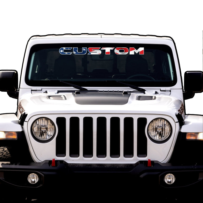 American Flag Windshield Lettering