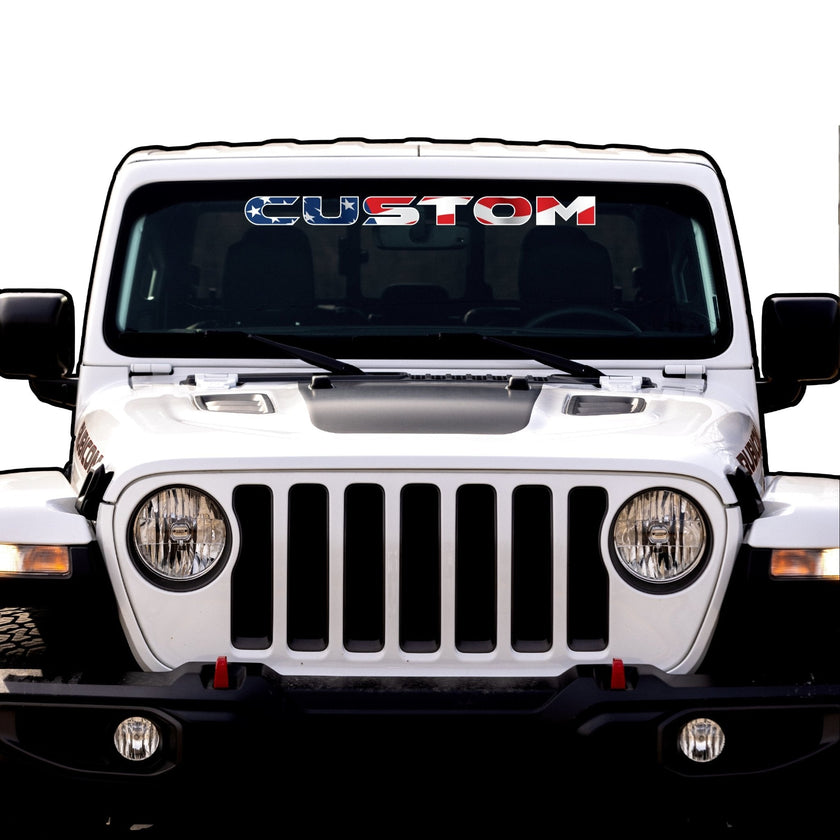 American Flag Windshield Lettering