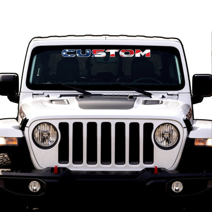 American Flag Windshield Lettering