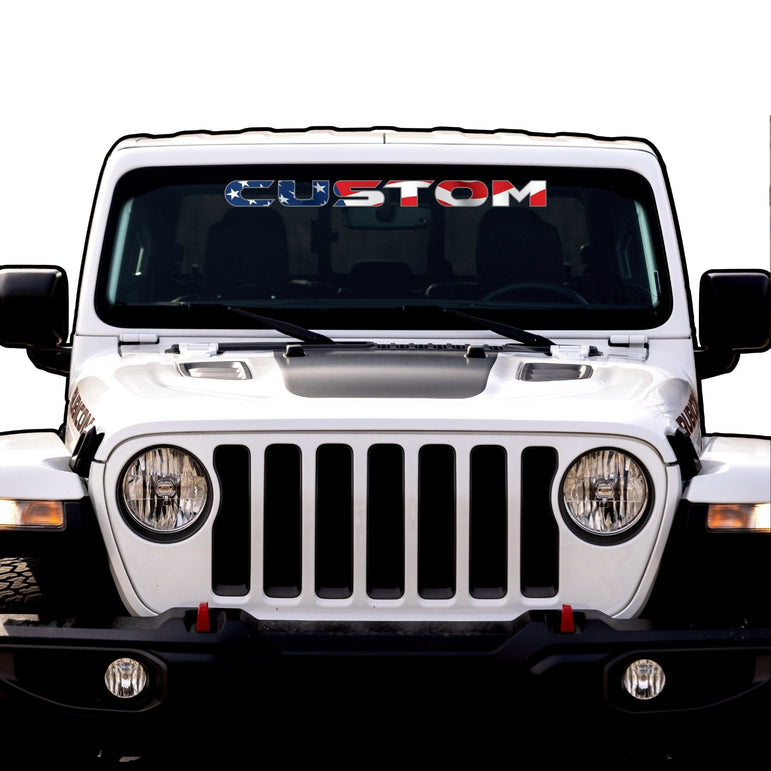 American Flag Windshield Lettering