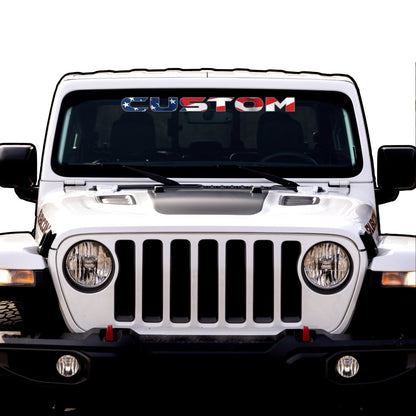 American Flag Windshield Lettering