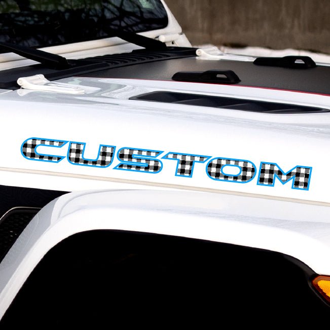 Plaid Hood Lettering | Set of 2