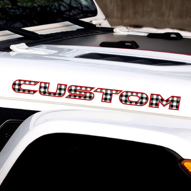 Plaid Hood Lettering | Set of 2