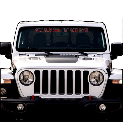 Topographical Windshield Lettering