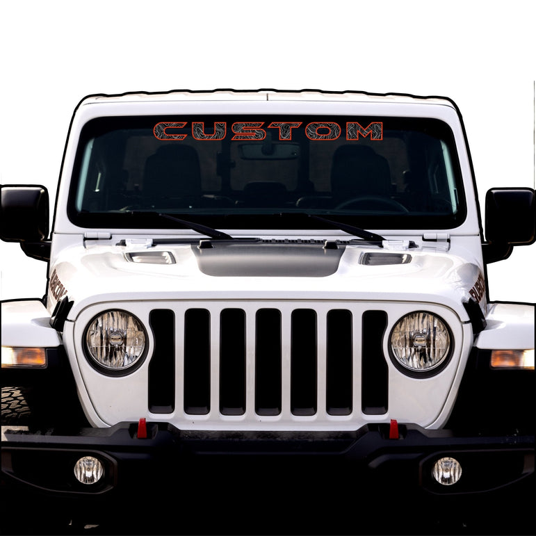 Topographical Windshield Lettering