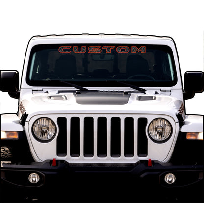 Topographical Windshield Lettering