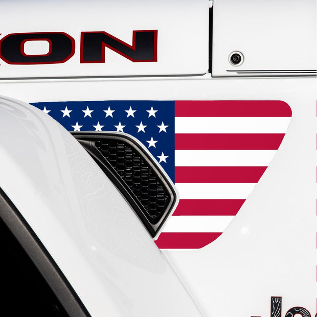 Fender Vent Decal Set | American Flag - fits Wrangler JL & Gladiator JT