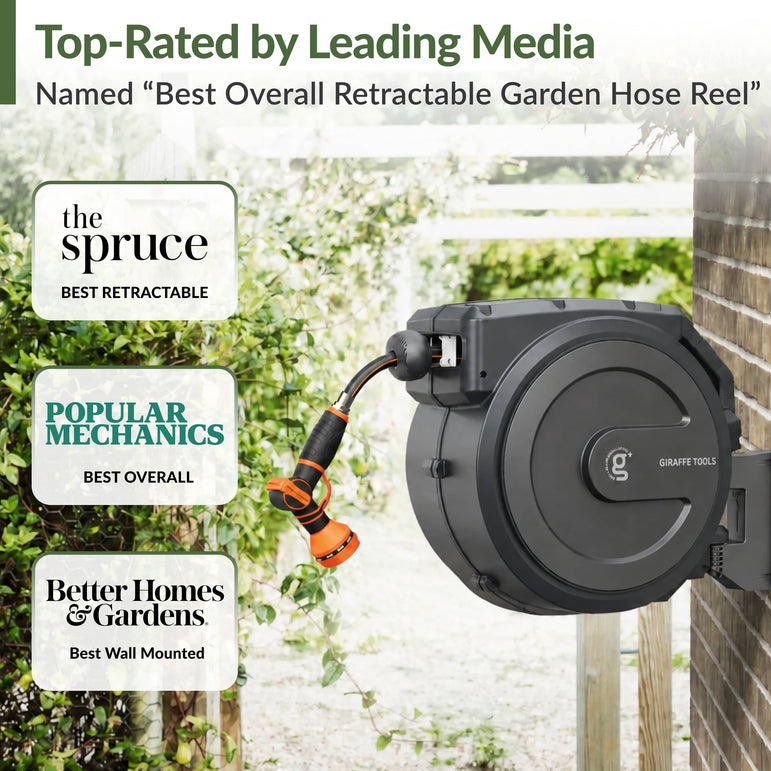 Retractable Garden Hose Reel 65ft-155ft