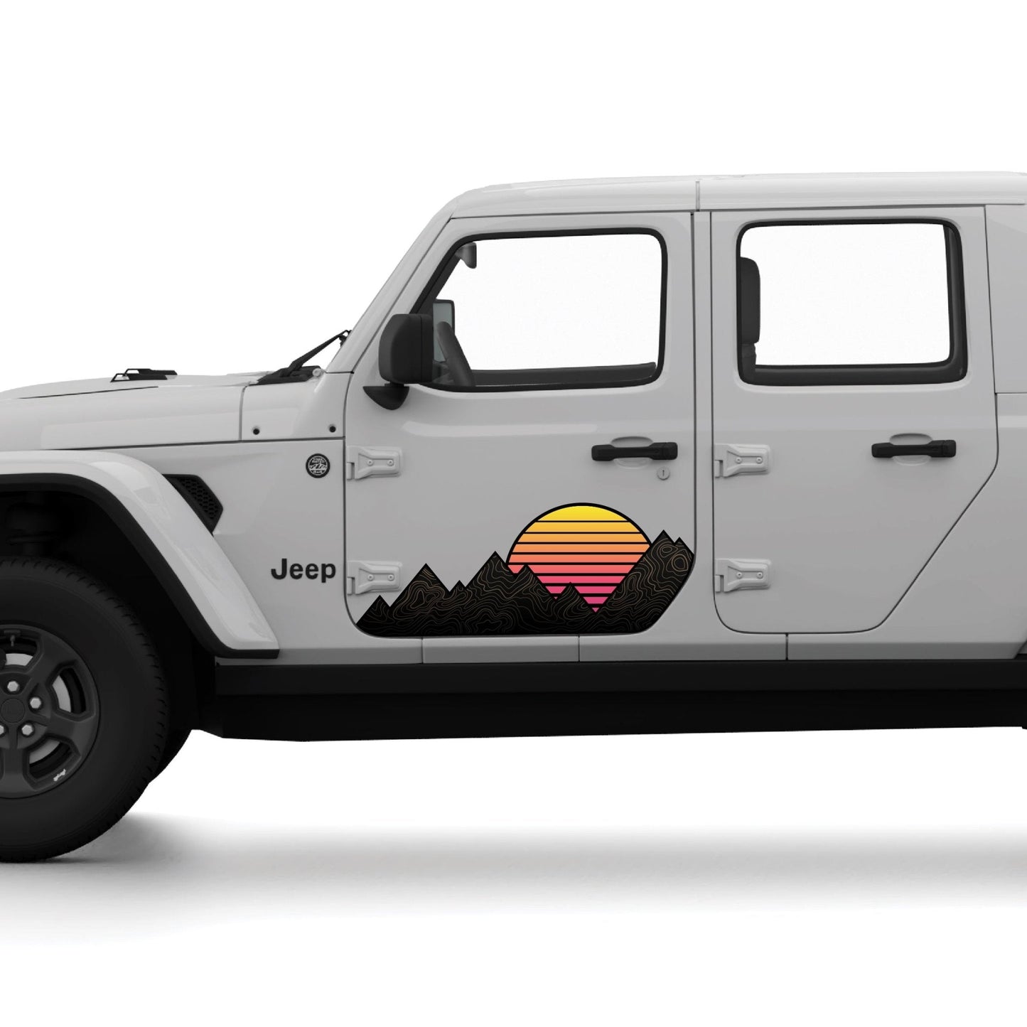 Mountain + Sunset Graphic Decal for Wrangler JL and Gladiator JT | Set of 2