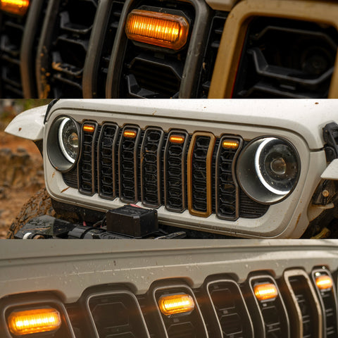 Pre-Runner Light Kit for Jeep JL/JT 2024+ Grille  Amber / RGB