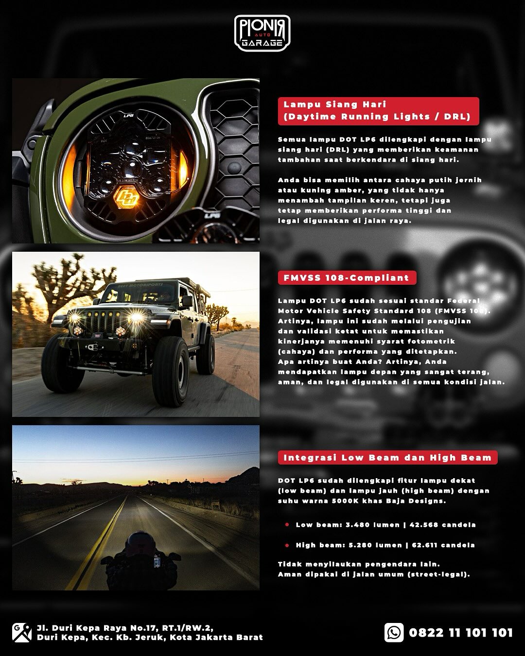 [Baja Designs] DOT LP6 LED Headlight Kit - Jeep 2018-2025 Wrangler JL; Gladiator JT